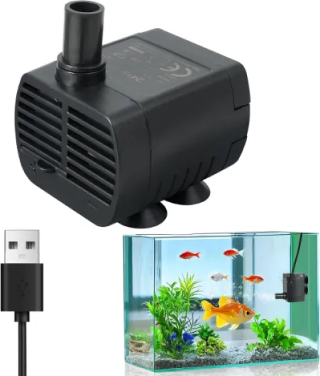 Mini Pompe a eau (200L/H Réglable, 1-3W) Ultra Silencieuse Pompe Aquarium avec 1,5 m USB-câble, Pompe Fontaine a eau chat pour Aquarium, Hydroponique, Étang Fontaine