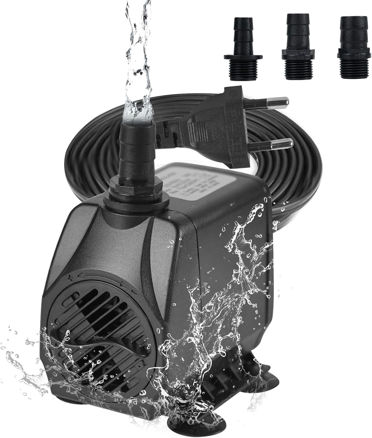 BACOENG Pompe Aquarium, 35W 2000L/H Mini Pompe a Eau Submersible Pompe Fontaine Exterieure pour Étang Fish Tank