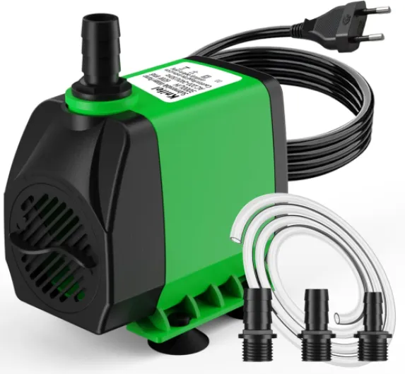 Pompe de Fontaine Submersible 60W 3000L/h avec Protection Contre la Surchauffe, Ultra Silencieuse pour Bassin/Puits/Systèmes Hydroponiques, Pompe pour Aquarium - Câble 1,8m