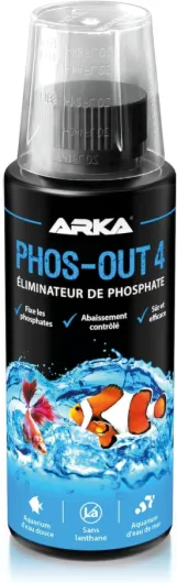 Éliminateur de Phosphate Aquarium – Phos-Out 4 118ML – Anti-algues Liquide pour Eau Douce & Marine – Action immédiate, sans lanthane – améliore qualité d’Eau & clarté 118 ml