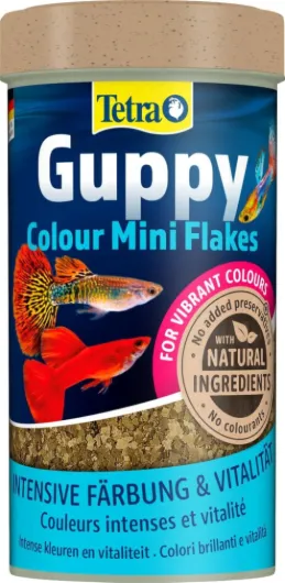 Guppy Color, Mini Flake Food pour Poissons Tropicaux, 250 ml, Multicolore, 75 g (Lot de 1) 148.3 g (Lot de 1) Tetra Guppy Colour