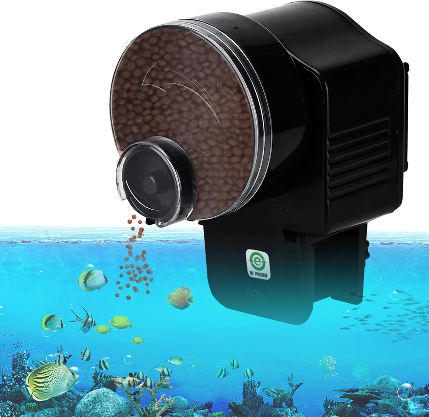 Distributeur automatique de nourriture pour aquarium, distributeur de nourriture pour poissons avec minuterie, configuration en un clic 12/24H, alimentation pour tortues-poissons rouges