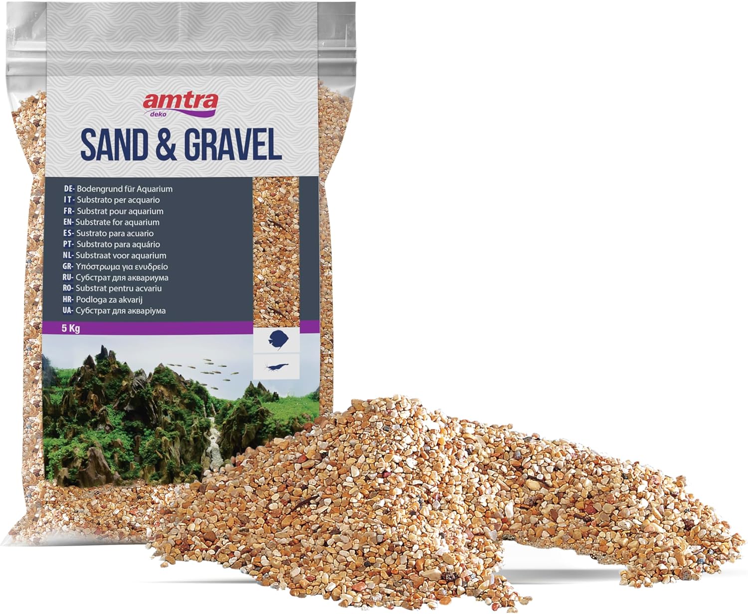 WAVE Gravier pour Aquariophilie Ambre, 5 kg Sable Amber 5 kg