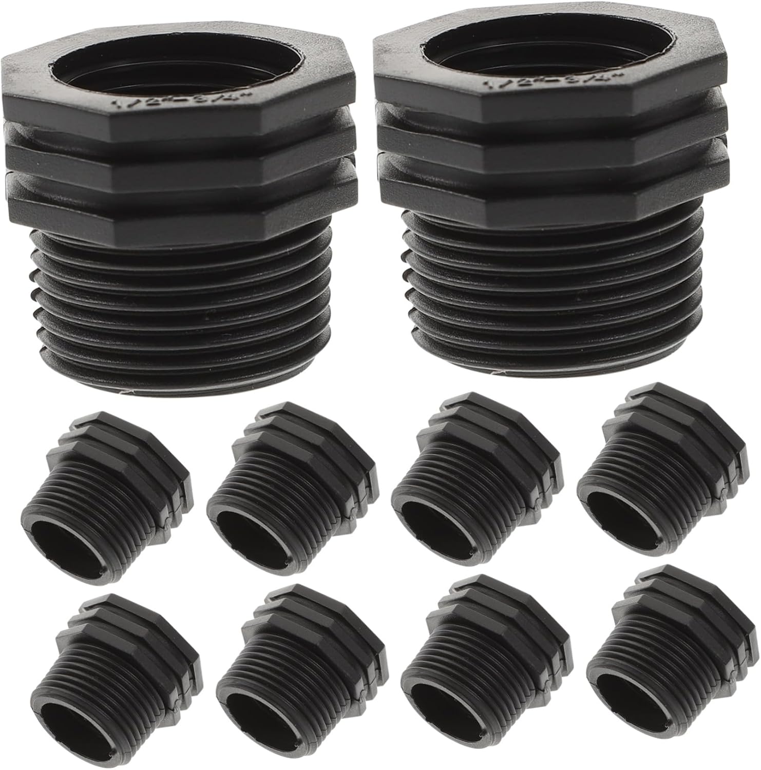 NOLITOY 10 pièces Raccord Fileté à Adaptateur Passe Cloison pour Réservoirs et avec Joint Étanche Solide et Installation Facile
