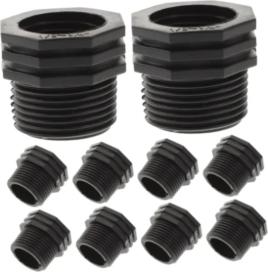 NOLITOY 10 pièces Raccord Fileté à Adaptateur Passe Cloison pour Réservoirs et avec Joint Étanche Solide et Installation Facile