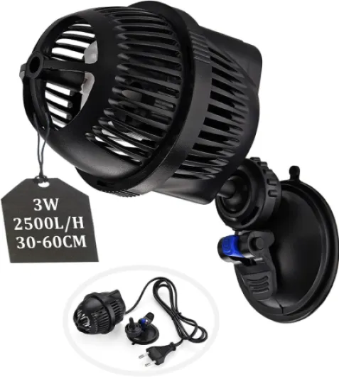 Pompe à Onde pour Aquarium Wavemaker 2500L/H 3Watt Pompe de Brassage de Circulation SUNSUN JVP-100A pour Aquariums de Max.60cm pour Eau Douce et Salée avec Ventouse Jvp-100(2500l/H-3w)