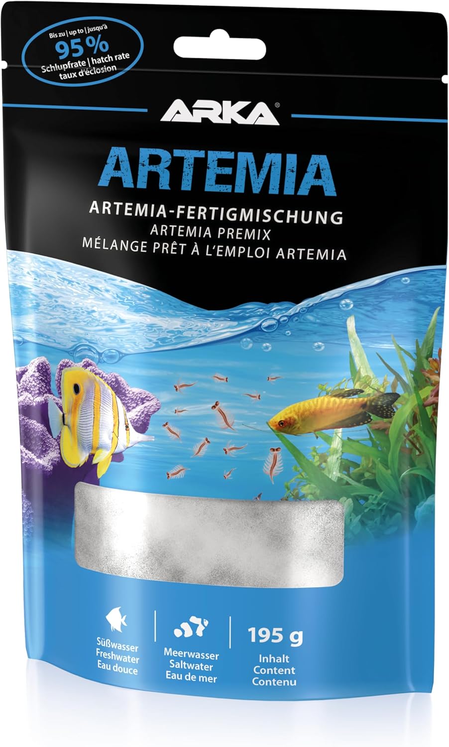 Œufs d’artémias avec sel – Microbe-Lift Set 195g – taux d’éclosion Jusqu’à 95% – Nourriture Vivante pour alevins, coraux & invertébrés – prêt à l’Emploi – Aquarium Eau Douce & mer