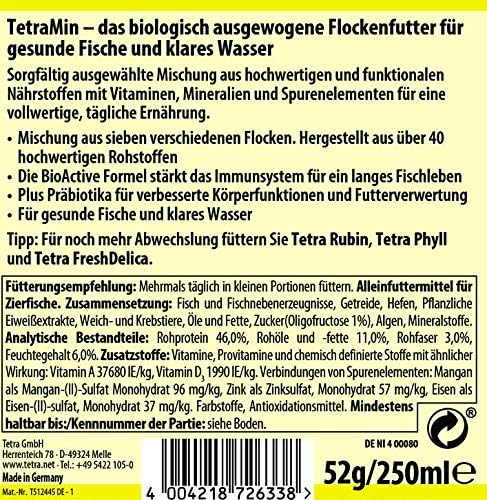 Nourriture Tetramin pour Aquariophilie 250 ML Sans saveur 52 g (Lot de 1)