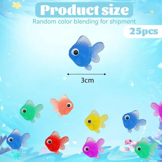 COYUN 25 Pcs Poissons Artificiels en Plastique Réaliste Décors Flottantes Poissons Artificiels Petit Faux Poisson Ornement d'Aquarium Flottant pour Aquarium Poisson en Plastique pour Aquarium