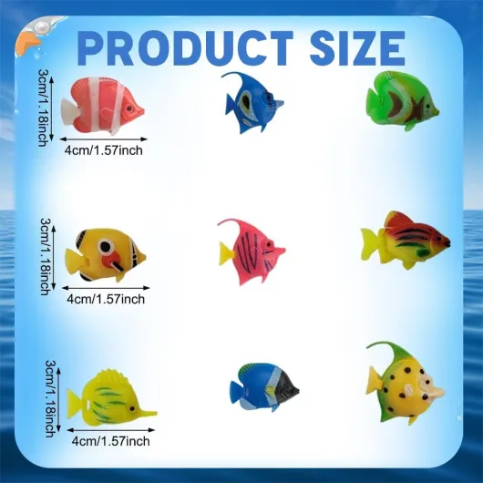 LQUYTA 20 Pièces Poissons Artificiels Poissons Flottants, Poisson Aquarium, Aquarium Artificiel Modèle de Poisson en Plastique, pour DIY Aquarium