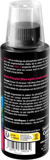 ARKA Basic P - 118 ML - Complément de Phosphate pour Aquariums Marins, contrôle précis de PO4, favorise la Croissance et la santé des coraux, soutient l'équilibre Aquatique.