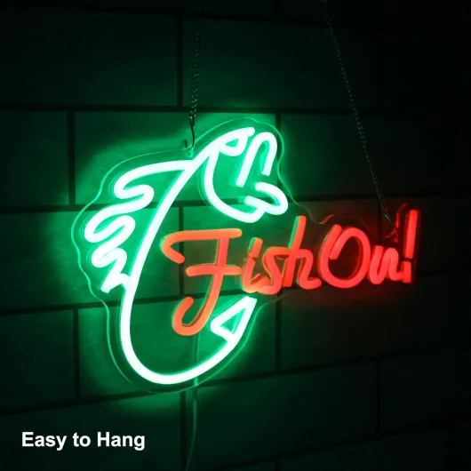 Panneau néon poisson vert rouge pour chambre à coucher décoration d'intérieur Vert/rouge.