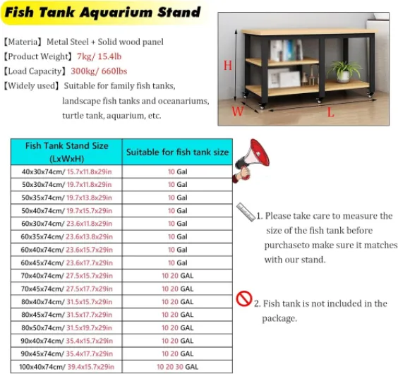 Meuble pour aquarium avec étagère et rangement pour plantes, étagère mobile en métal pour salles d'exposition, hôtels et salles d'étude 50x30x74cm/19.7x11.8x29in Staly-a