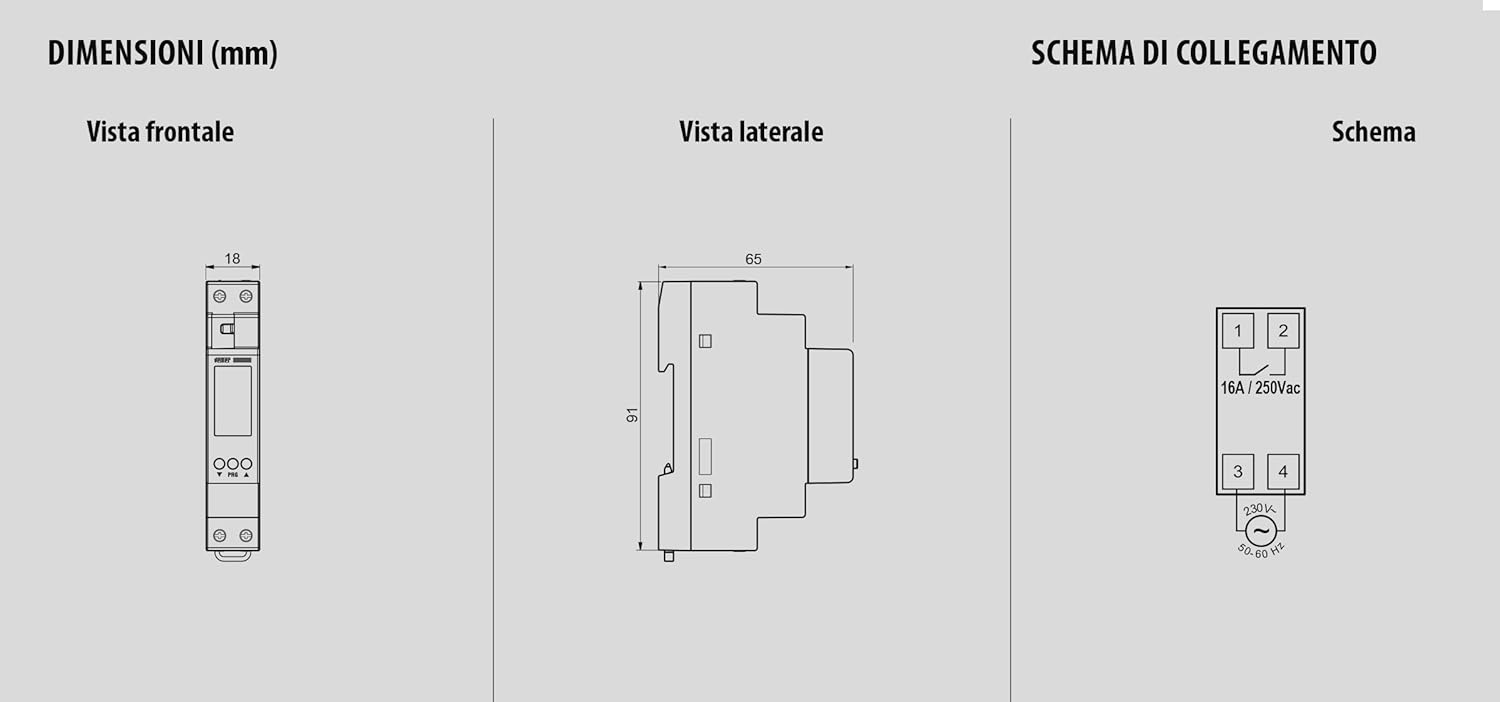 VE758100 Micro-D – Interrupteur Horaire Numérique, Minuterie Programmable avec Relais 16A, Programmation Journalière, Montage sur Rail DIN, Blanc Journalier