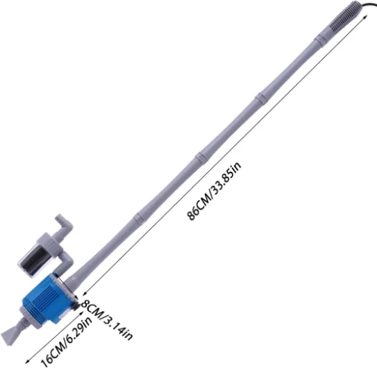 Kit de siphon d'aquarium - Outil de nettoyage automatique - Changeur d'eau électrique amovible pour changement d'eau - Élimination de détritus / nettoyage du sable