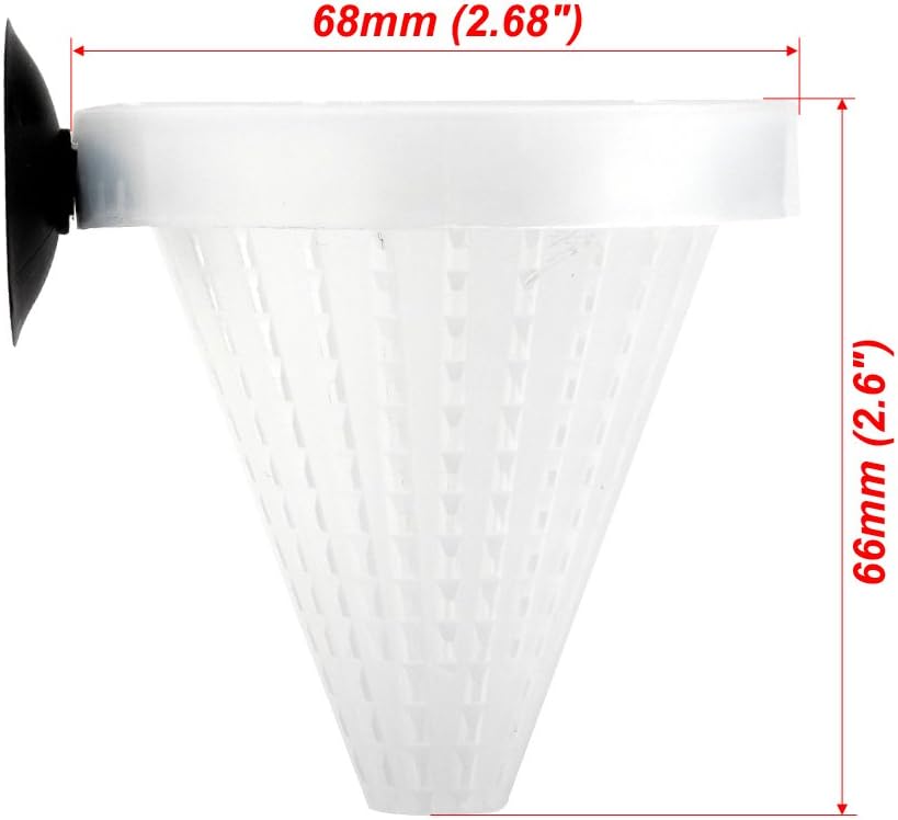 6 x Aquarium en direct vers Rouge de nourriture pour poissons Plastique en forme de cône de coupe Panier Feeder pour nourrir Poisson