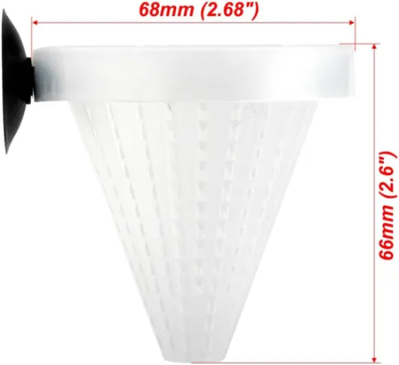 6 x Aquarium en direct vers Rouge de nourriture pour poissons Plastique en forme de cône de coupe Panier Feeder pour nourrir Poisson