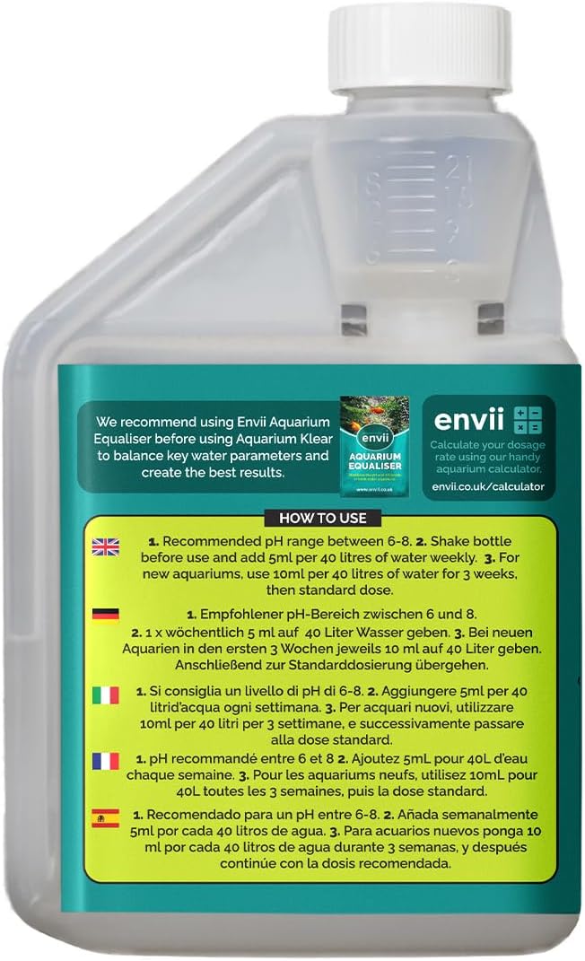 Aquarium Klear - Traitement Aquarium Eau Verte - Produit Bacterie Entretien Aquarium Eau Douce - Traite 4000 litres 500 ml (Lot de 1)