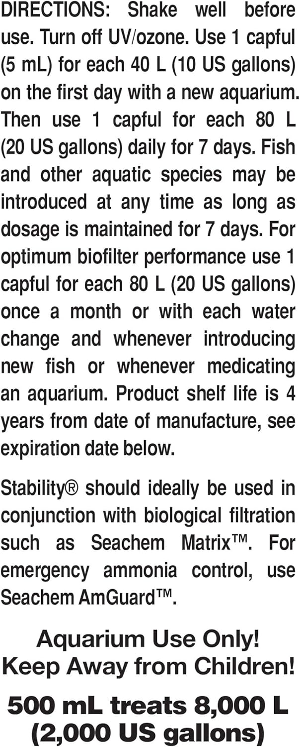 Stability Traitement de Eau, 500 ML claire 500 ml (Lot de 1)