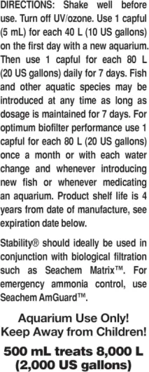 Stability Traitement de Eau, 500 ML claire 500 ml (Lot de 1)