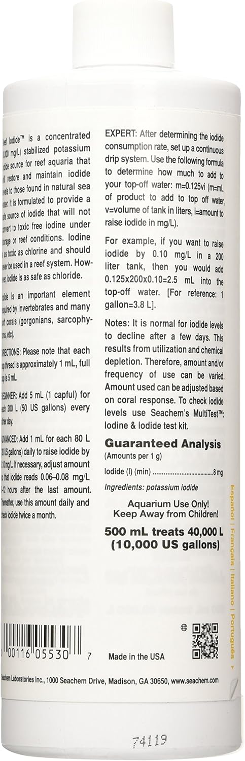 Reef Iodide Liquide, 500 ML Multicolore 500 ml
