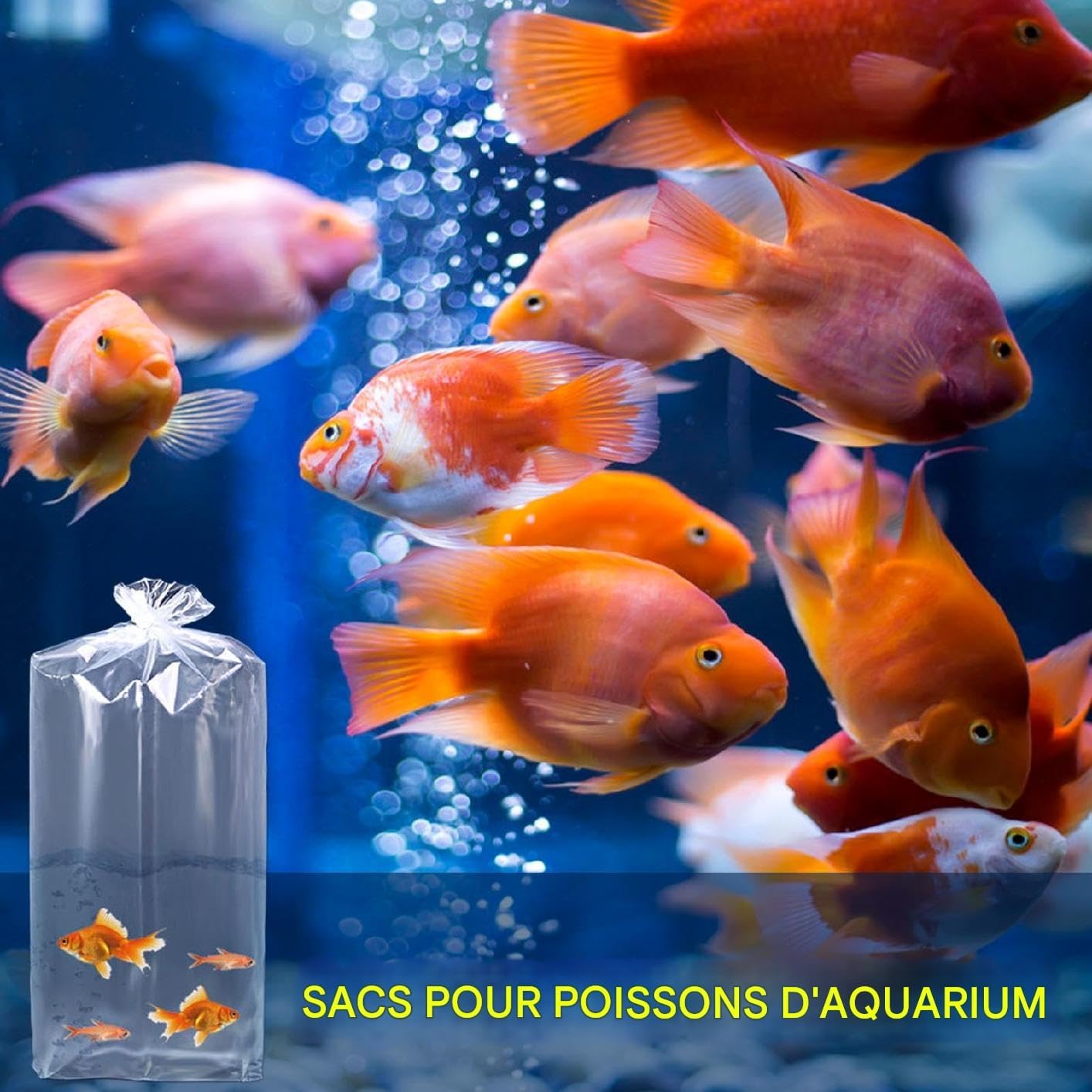 Sacs d'expédition pour Poissons Vivants, Sac de Transport de Poisson Transparent, Sacs de Transport Transparents et Anti-fuites pour Aquarium, Sac conteneur de Transport de Poisson, Sacs de Transport