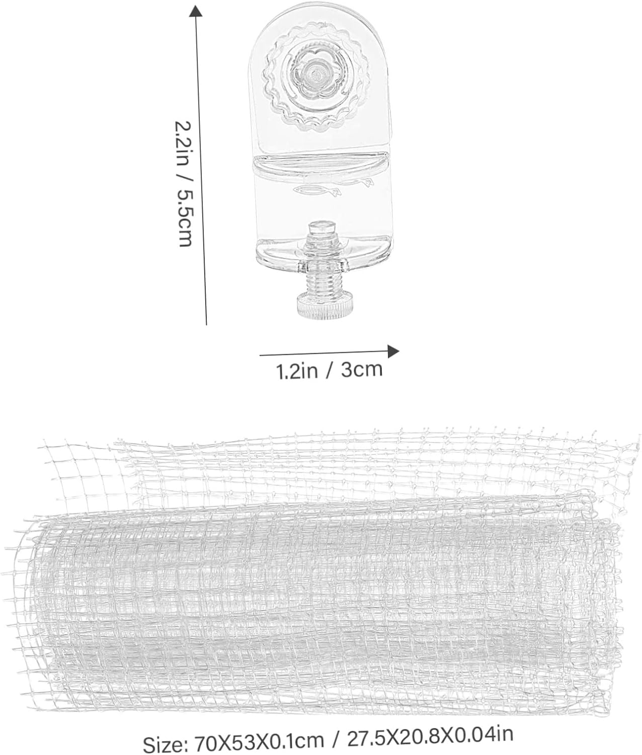 TEHAUX Couvercle D'Aquarium Filet Anti-Saut Transparent, Filet De Protection Ajustable Et DéCoupable, Accessoire Pratique pour Aquarium, EmpêChe Les Poissons De Sauter Et ProtèGe Contre Les Chats