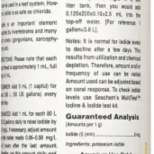 Test Seachem Reef Iodide Liquide 500 ml : l’iode simple et fiable pour bac récifal