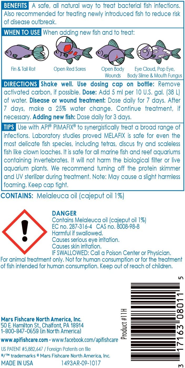 API Melafix Poisson d'eau Douce infections Bactériennes Remedy