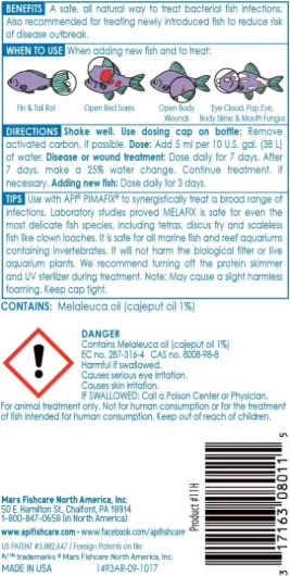 API Melafix Poisson d'eau Douce infections Bactériennes Remedy