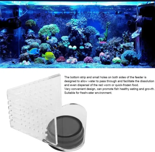 Mangeoire à Poisson ver Rouge Aquarium mangeoire à ver Rouge Tasse d'alimentation en vers de Vase Flottant Acrylique pour Aquarium et Aquarium