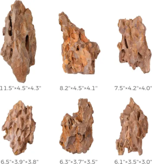 6 pièces de Pierre de Dragon Naturelle, 15,5 à 20,5 cm, Roches d'aquarium pour l'aquascaping, la Conception de paysages Aquatiques, terrariums, décoration de bac à Poissons, vivariums, enclos 6 pierres de dragon de 15,2 à 20,3 cm
