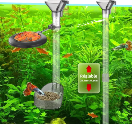 Tube d'alimentation Assemblé, Tube d'alimentation pour Aquarium, Deux Positions d'alimentation pour Les Poissons SupéRieurs Et InféRieurs (20-37cm)
