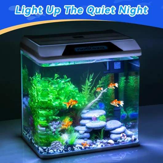 30L Petit Aquarium Complet avec Système de Filtration Intégré et Éclairage LED, Blanc, Aquariums d'Entrée de Gamme pour Poisson Blanc 30L