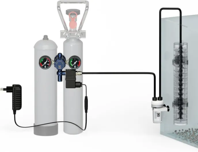 PROFLORA CO2 ADVANCED SET V, Système Complet de Fertilisation au CO2 pour 40-600 l, avec Arrêt de nuit, 2 Manomètres et de nombreux Accessoires, sans Bouteille 1 Unité (Lot de 1)