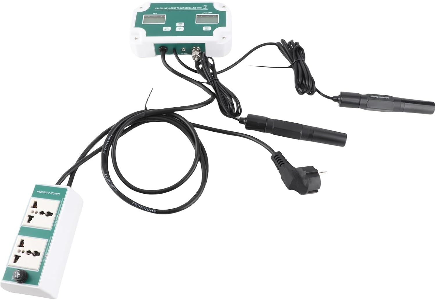 Contrôleur de qualité de l'eau en Ligne WiFi et Moniteur 3 en 1 pour pH TDS et température – Testeur pH TDS avec Sortie Relais et connectivité APP pour Applications d'aquarium et