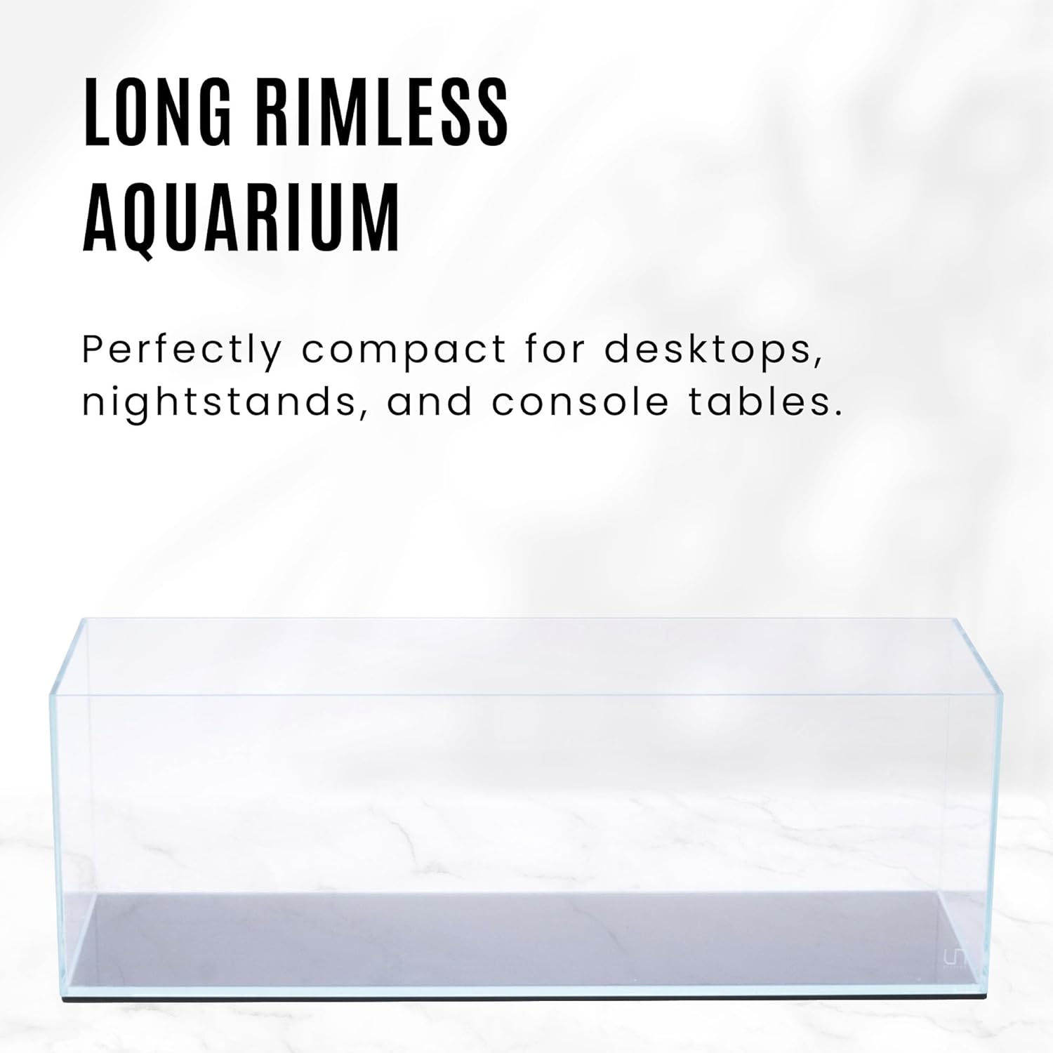 UNS Réservoir sans bord ultra transparent – 6,3 gal - 24 L – 23,62 x 7,87 x 7,87 - 60 x 20 x 20 cm, épaisseur de verre de 5 mm, tapis de nivellement inclus – Faible teneur en fer, haute clarté avec 60L