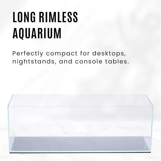 UNS Réservoir sans bord ultra transparent – 6,3 gal - 24 L – 23,62 x 7,87 x 7,87 - 60 x 20 x 20 cm, épaisseur de verre de 5 mm, tapis de nivellement inclus – Faible teneur en fer, haute clarté avec 60L