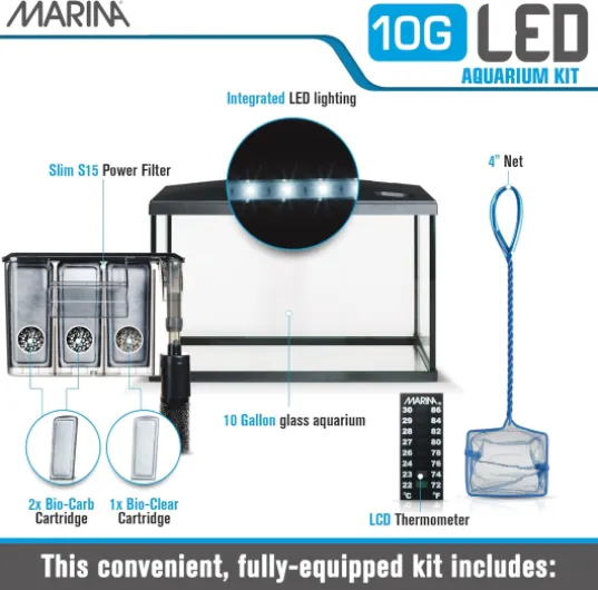Marina Verre Kit LED pour aquarium, Poisson