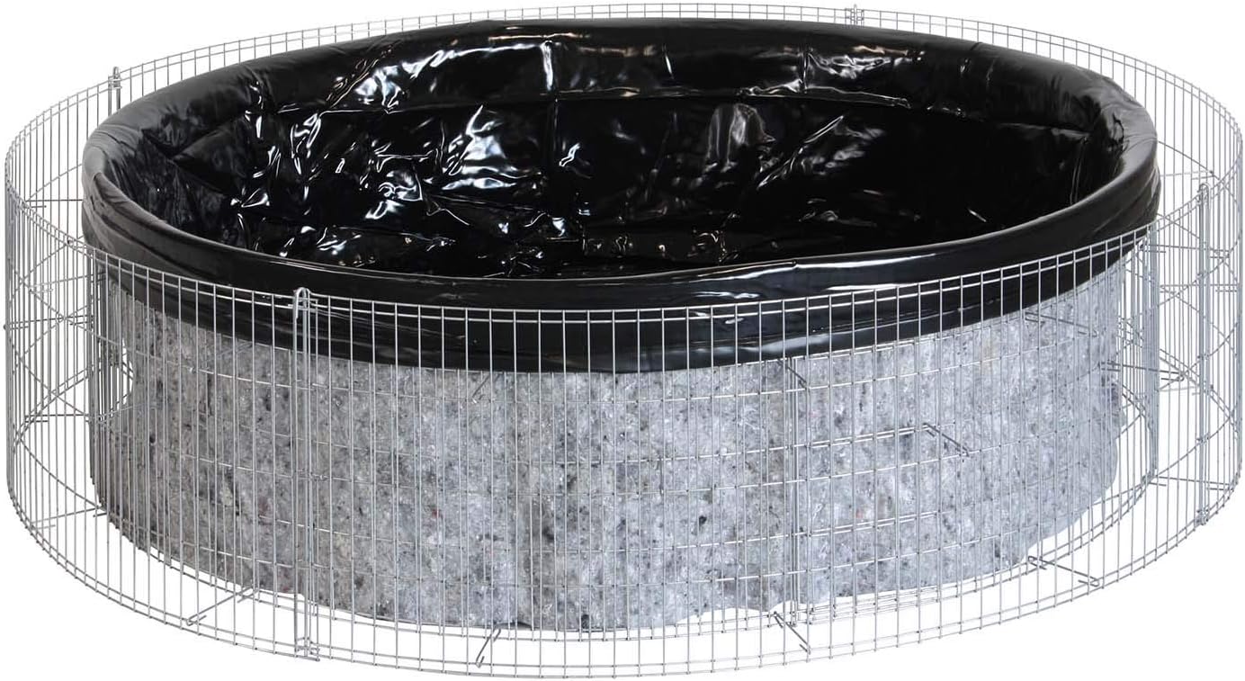 Bellissa bassin surélevé en gabion - 95577 - bassin de jardin, bâche de bassin et film de séparation inclus - diamètre 146/126 cm, hauteur 40 cm