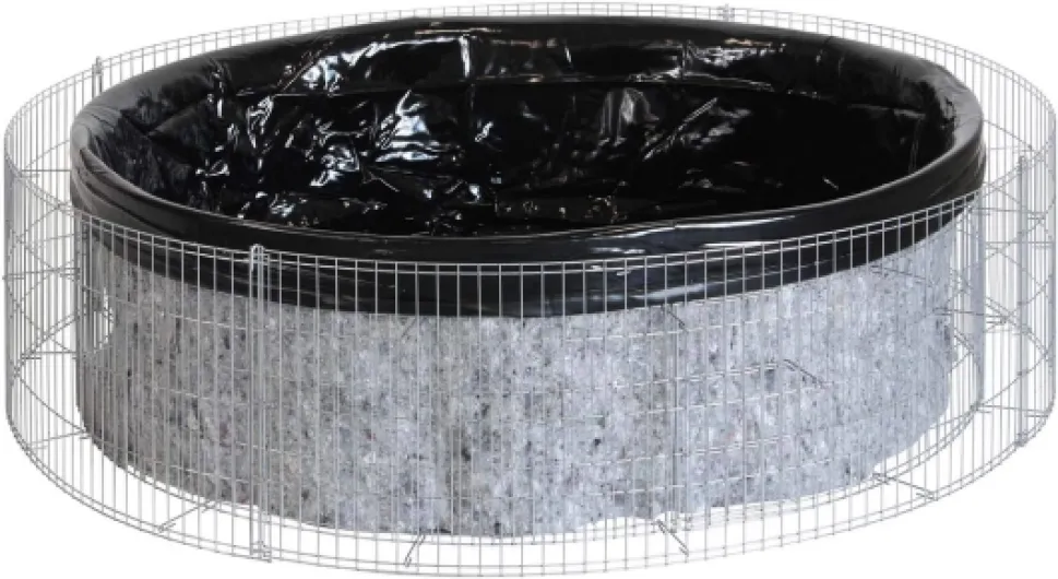 Bellissa bassin surélevé en gabion - 95577 - bassin de jardin, bâche de bassin et film de séparation inclus - diamètre 146/126 cm, hauteur 40 cm