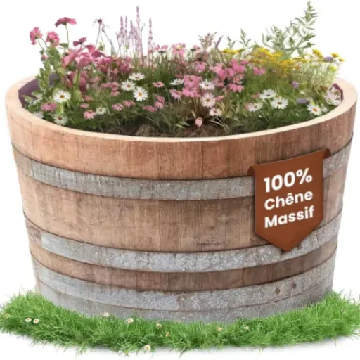 Test Temesso Demi-tonneau de vin : un vrai bout de tonneau pour un mini-étang qui a du vécu