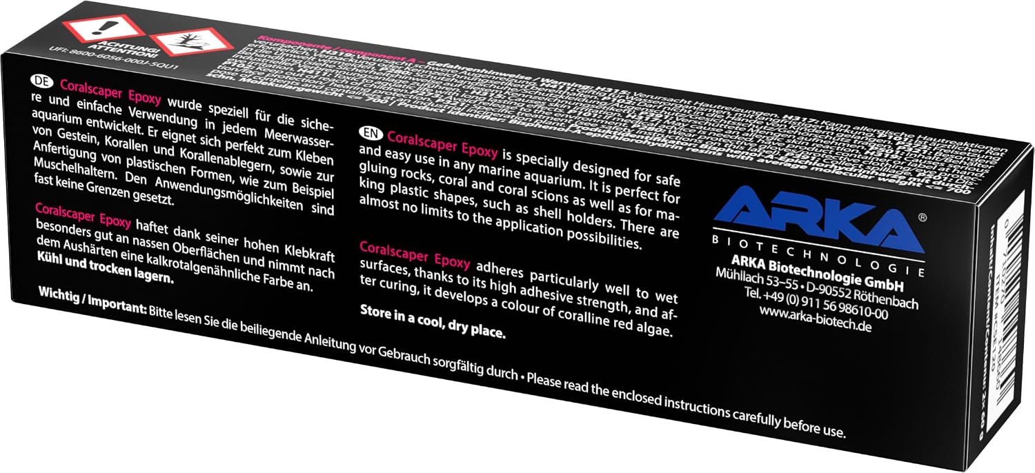 Colle Époxy 2K pour Coraux 2x 60 g - Coralscaper Aquarium Marin - colle époxy récifale, sans polluants, malléable, durable, coraux, boutures, roche vivante, construction récifale, eau de mer 60 g (Lot de 2)
