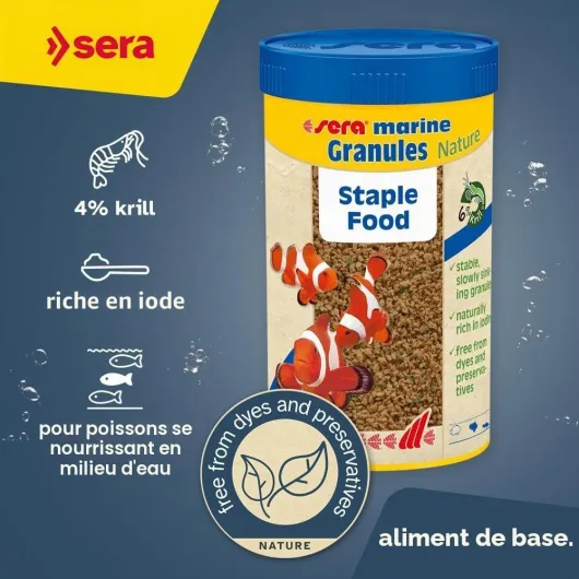 Sera Nourriture pour Aquariophilie Marin Granulat 250 ML 250 ml (Lot de 1)