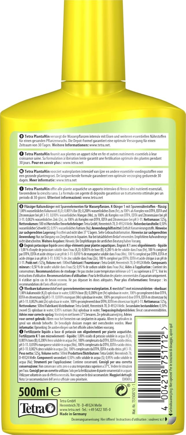 PlantaMin - Fertilisant liquide pour plante d'aquarium - 500ml 500 ml (Lot de 1)