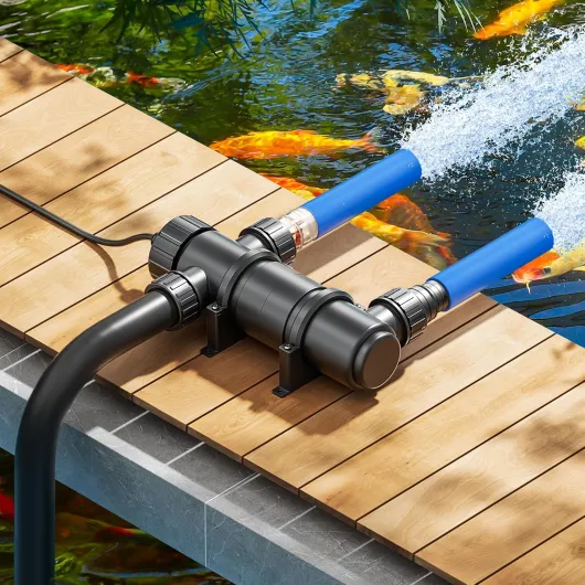 CUV-111 Stérilisateur Clarificateur de bassins ou d’étang - débit Max - de 1700 l/h - avec Lampe Rayons UV-C 11 W - pour Poissons et Plantes Aquatiques - Cours d’Eau Droit 1700 l/h, 11 W