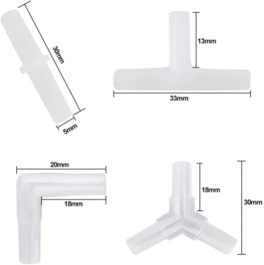 LYTIVAGEN 48 Pcs Connecteurs du Tuyau d'air, Ventouses d'aquarium Transparent, Ventouses pour Aquarium en Plastique T L Y pour Pompes à air d’Aquarium de 6 mm