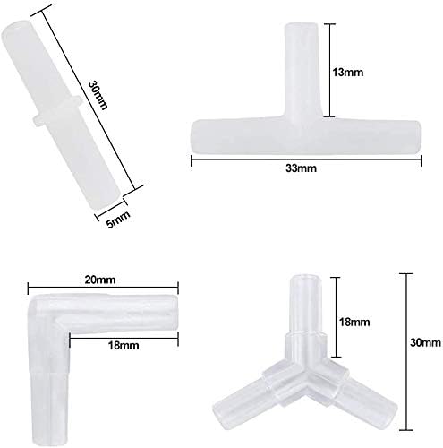 RUNCCI-YUN 60PCS Connecteurs du Tuyau d'air, Connecteur de Tuyau Aquarium Tuyau pour Aquarium en Plastique T L Y pour Pompes à air d’Aquarium