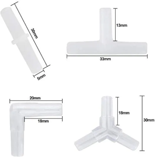 RUNCCI-YUN 60PCS Connecteurs du Tuyau d'air, Connecteur de Tuyau Aquarium Tuyau pour Aquarium en Plastique T L Y pour Pompes à air d’Aquarium