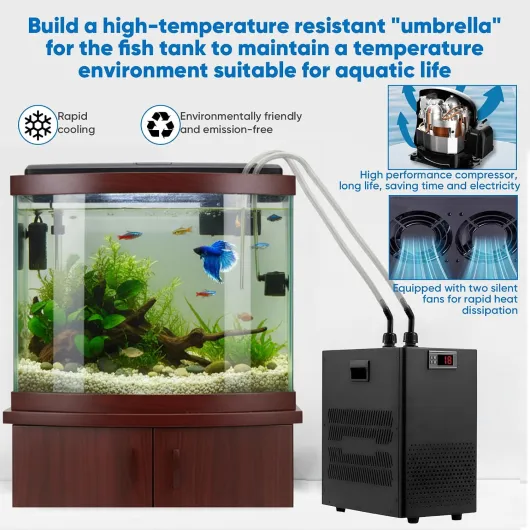Refroidisseur d'eau D'aquarium 160L,Groupe Froid Aquarium Refroidisseur d'eau pour Groupe Froid Aquarium Aquarium Refroidisseur pour l'hydroponie Mauvaises Corail Méduses Crevettes Cristal